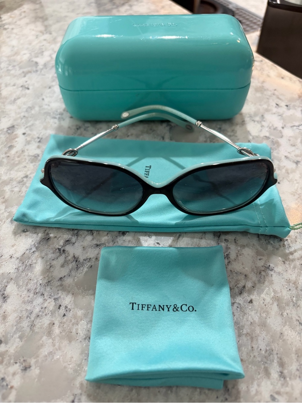 Tiffany & Co. Sunglasses with Tiffany Blue Case and Pouch